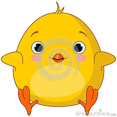 Yellow Chick Vector Illustration