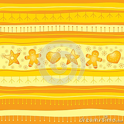 Yellow Christmas seamless background Stock Photo