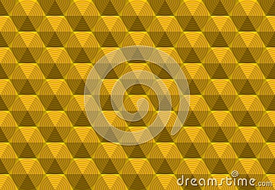 Yellow circle hexa tiles Vector Illustration