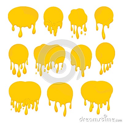 Yellow circles and streaks. Butter, honey, syrup. Vector Illustration