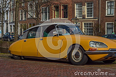 Yellow Citroen DS classic car Editorial Stock Photo