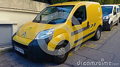 Yellow Citroen Nemo Combi La Poste Editorial Stock Photo