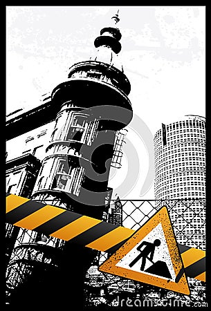 Yellow City Sign Vector Illustration