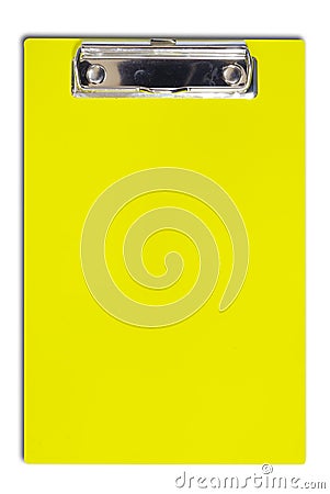 Yellow clipboard for text and background Stock Photo