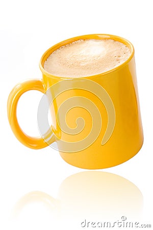 Yellow coffee cup Stock Photo
