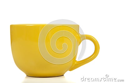 Yellow Coffee Cup on White Stock Photo