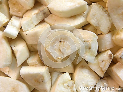 Diced plantain banana Stock Photo