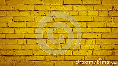 Yellow colored colorful damaged rustic brick wall brickwork stonework masonry texture background pattern blank design Stock Photo