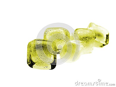 Yellow Colored Ice Cube Stock Photo