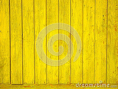 Yellow colored old wood plank texture background Stock Photo