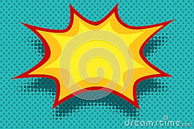 Yellow comic book background explosion bubble Vector Illustration