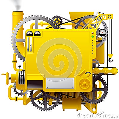 Yellow complex fantastic machine Vector Illustration