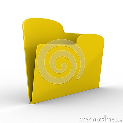 Yellow computer folder on white background Stock Photo