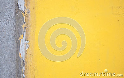 Yellow concrete wall background Stock Photo