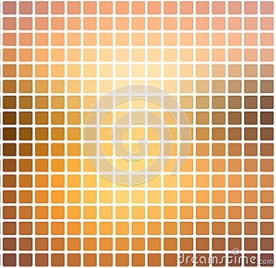 Yellow coral pink black rounded mosaic background over white square Vector Illustration