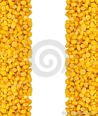 Yellow corn grain isolated on white background Stock Photo