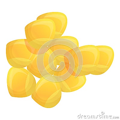 Yellow corn seed icon, cartoon style Vector Illustration