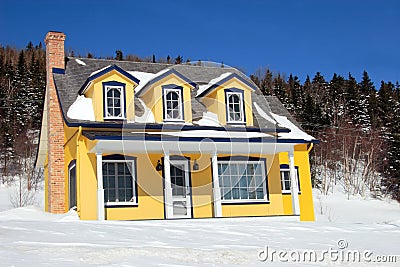 Yellow country house Stock Photo