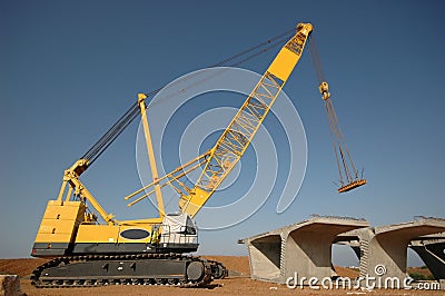 Yellow crane Stock Photo