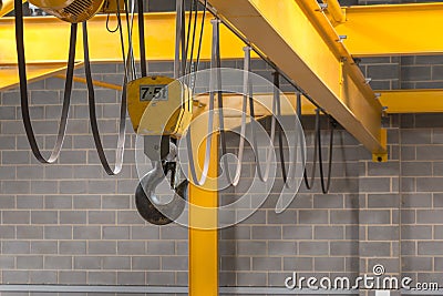 Yellow Crane's Hook Stock Photo