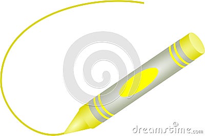 Yellow crayon Stock Photo