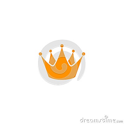 Yellow crown icon logo template. King icon Vector Illustration