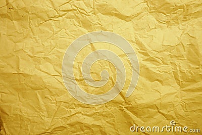 Yellow crumpled paper empty background Stock Photo