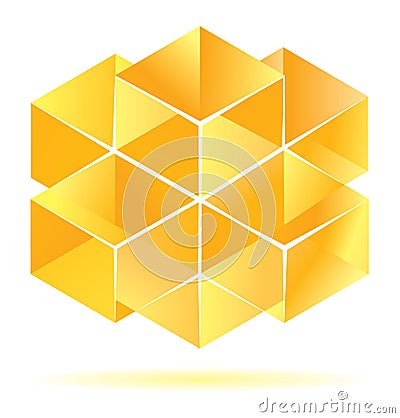 Yellow cube design Vector Illustration