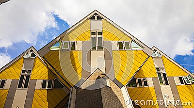 Yellow cubic houses in Rotterdam Stock Photo