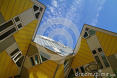 Yellow Cubic Houses - Rotterdam - Netherlands Stock Photo