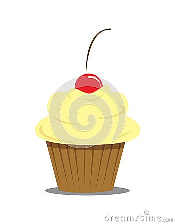 Yellow cupcake Stock Photo