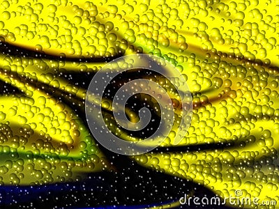Yellow dark bubbles, abstract background Stock Photo