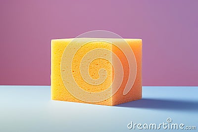 Yellow detergent washing sponge for cleaning. Sponge for washing dishes, cleaning product, cleaning service. Spring home cleaning Stock Photo