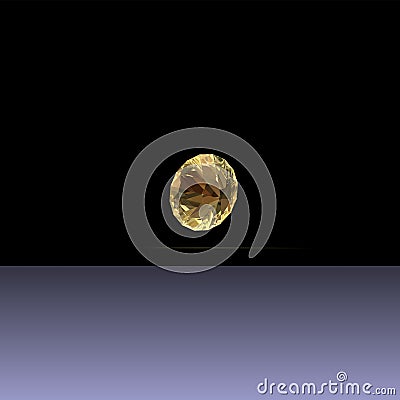 Yellow Diamond on Black Stock Photo