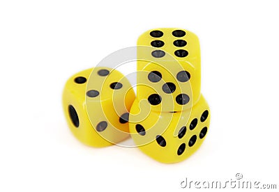 Yellow Dice Stock Photo