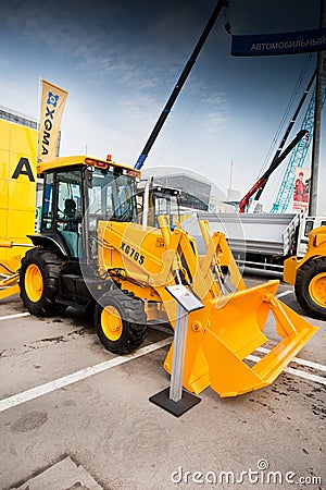 Yellow diesel front end loader Editorial Stock Photo