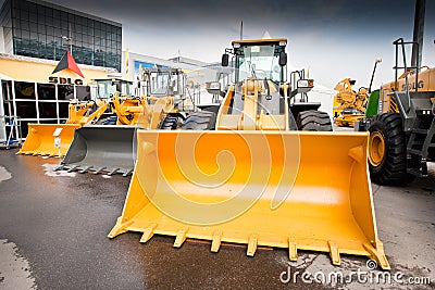 Yellow diesel front end loader Editorial Stock Photo