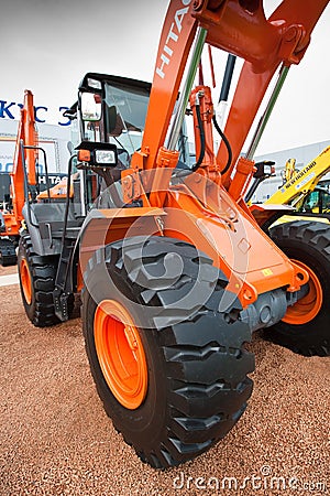 Yellow diesel front end loader Editorial Stock Photo