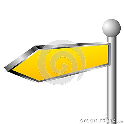 Yellow direction sign Vector Illustration