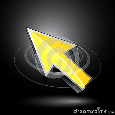 Yellow directional arrow Vector Illustration