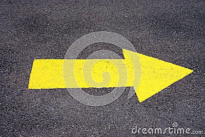 Yellow Directional Arrow Stock Photo