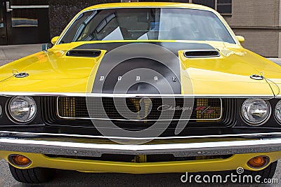 Yellow Dodge Charger R/T Front Editorial Stock Photo