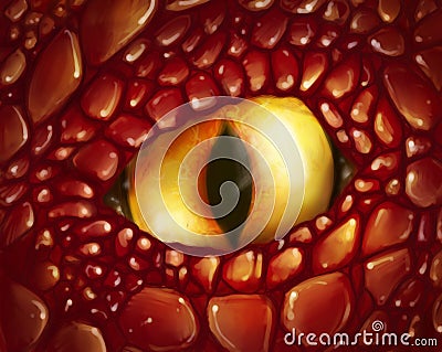 Yellow dragon eye Stock Photo