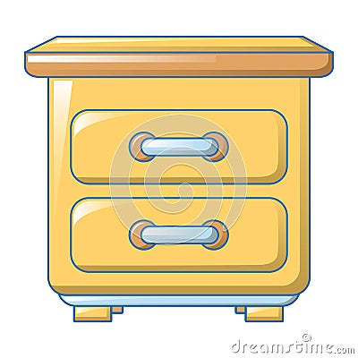 Yellow drawer icon, cartoon style Vector Illustration