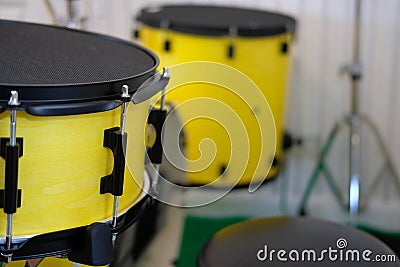 yellow drum. music purcussion Stock Photo