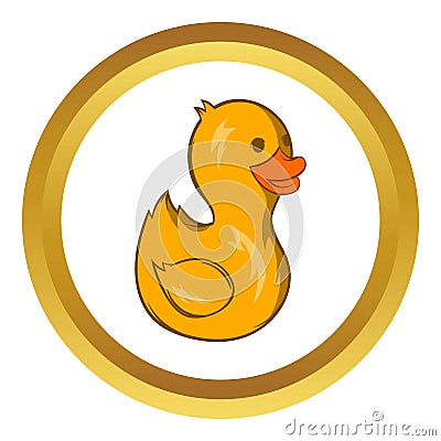 Yellow duck toy vector icon, cartoon style Vector Illustration