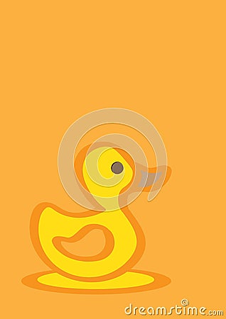 Yellow Duckling Hand Drawn Vector Cartoon Vector Illustration