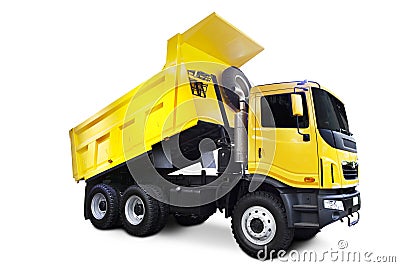 Yellow Dump Truck Stock Photo