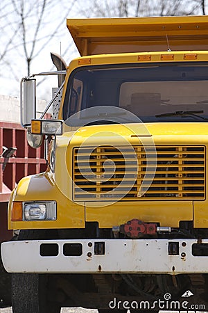 Yellow Dump Truck Stock Photo