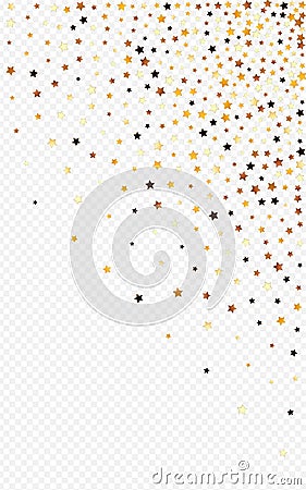 Yellow Dust Vector Transparent Background. Gilded Vector Illustration